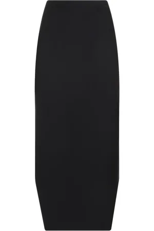 Givenchy Nederdel, Dame, Sort, S, Uld, Sort uldnederdel med asymmetrisk kant