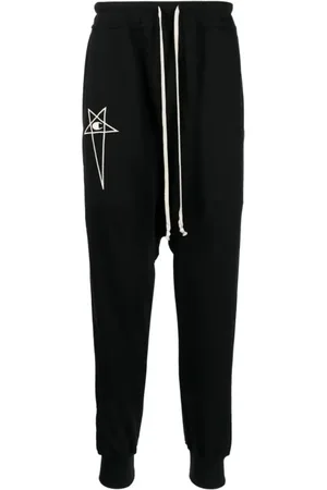 Rick Owens Bukser, Herre, Sort, 2XL, Hamp, Champion Prisoner Sweatpants med snøre
