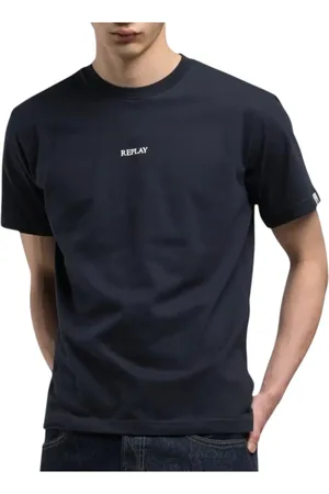 Replay Top, Herre, Blå, S, Bomuld, Bomulds T-shirt