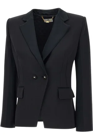 Elisabetta Franchi Jakke, Dame, Sort, L, Uld, Sort Events Blazer Letvægts Crepe