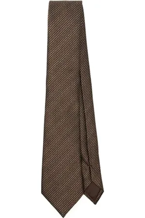 Giorgio Armani Tilbehør, Herre, Brun, ONE SIZE, Elegant Silkeslips til Mænd