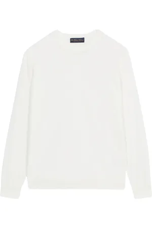 Brooks Brothers Sweathshirts & Hoodies, Herre, Hvid, L, Bomuld, Hvid Bomulds Sweater