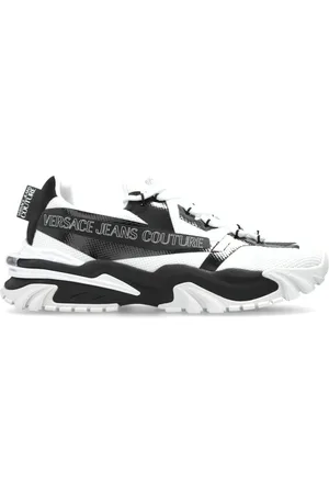 VERSACE Sko, Herre, Hvid, 41 EU, Uld, Sneakers med trykt logo