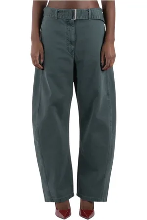 MAGDA BUTRYM Jeans, Dame, Grøn, S, Bomuld, Grøn Bomuld Jeans