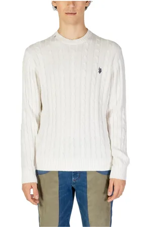 U.S. Polo Assn. Strik, Herre, Hvid, XL, Bomuld, Herre Strikvarer Kollektion til Efterår/Vinter