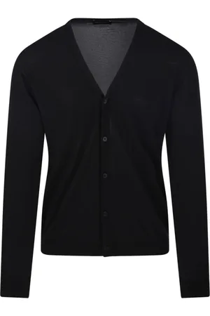Roberto Collina Strik, Herre, Sort, 2XL, Bomuld, Sort Cardigan Rb1009