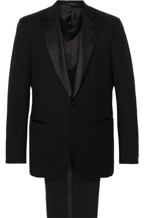 Giorgio Armani Jakkesæt, Herre, Sort, XL, Uld, Sort ulddragt