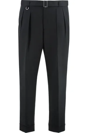 Paolo Pecora Bukser, Herre, Sort, M, Bomuld, Slim Fit Chino Bukser med Ombukkede Manchetter