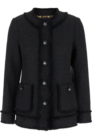 Dolce & Gabbana Jakke, Dame, Sort, XS, Tweed, Sort Tweed Jakke