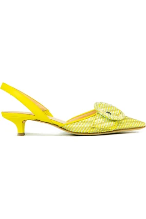 Prosperine Sko, Dame, Gul, 36 EU, Læder, Rafia Slingback Sandaler