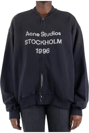Acne Studios Sweathshirts & Hoodies, Dame, Sort, M, Bomuld, Sort Bomuld Polyester Sweatshirt