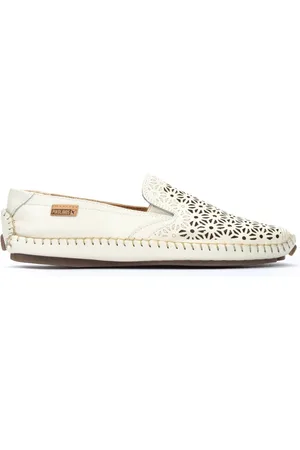 Pikolinos Sko, Dame, , 40 EU, Læder, Perforeret sommerloafer - Off White