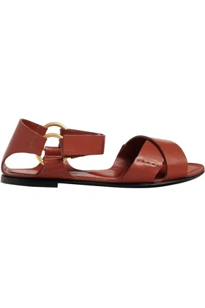 Inès de la Fressange Sko, Dame, Brun, 38 EU, Læder, Cognac flad sandal