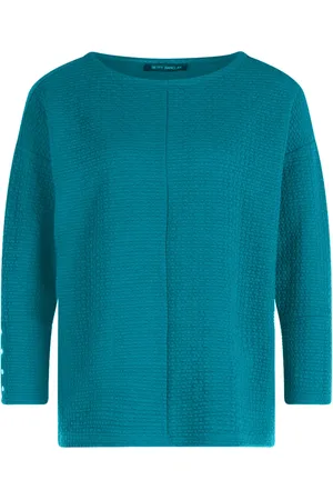 Betty Barclay Sweathshirts & Hoodies, Dame, Grøn, L, Uld, Casual Oversized Sweatshirt med 3/4 Ærmer