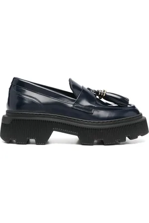 santoni Sko, Dame, Blå, 41 EU, Læder, Læder Loafers Casual Flats