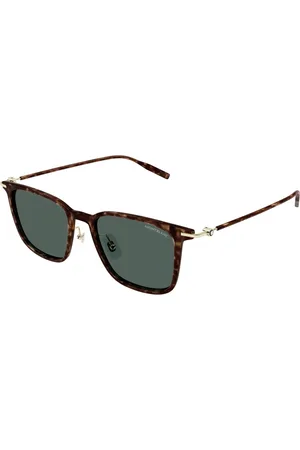 Montblanc Tilbehør, Herre, Brun, 52 MM, Uld, Stilfulde solbriller i sort
