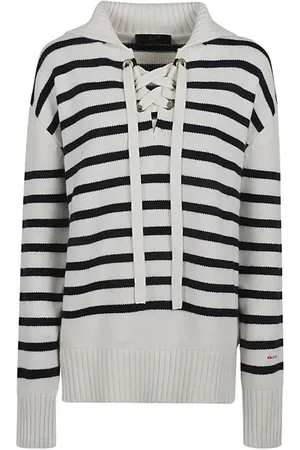 THE SEAFARER Strik, Dame, Hvid, XS, Uld, Hvid Sweater med Logo Broderi