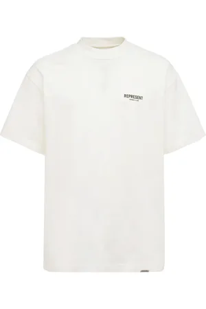 Represent Top, Herre, Hvid, 2XL, Bomuld, Bomuld T-shirt med Frontalt Logo