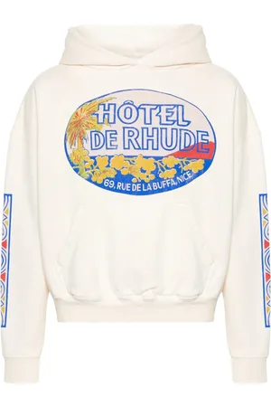 Rhude Sweathshirts & Hoodies, Herre, Hvid, L, Bomuld, Hotel Hoodie