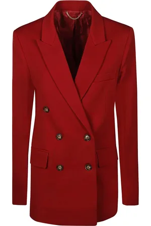 Victoria Beckham Jakke, Dame, Rød, 3XL, Poppy Slim Double Breasted Jakke