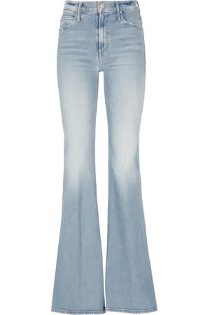 Mother Jeans, Dame, Blå, W26, Bomuld, Blå Bomuld Wide Leg Jeans