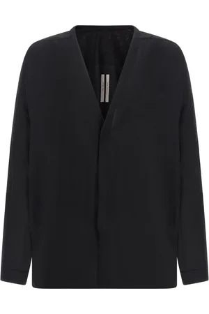 Rick Owens Skjorte, Herre, Sort, M, Uld, Sort Uld Larry Skjorte V-Hals