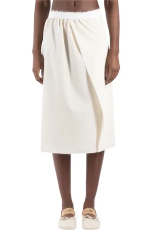 Maison Margiela Nederdel, Dame, , XS, Uld, Krem Uldblandet Nederdel