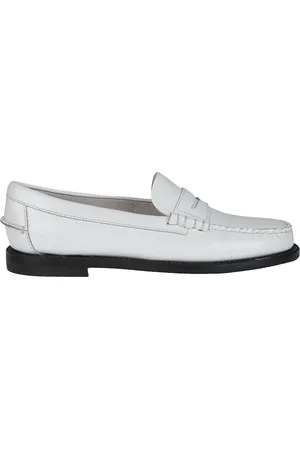 SEBAGO Sko, Dame, Hvid, 38 1/2 EU, Hvide Klassiske Pigment Loafers