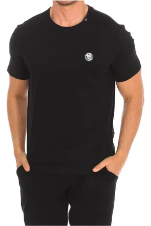 Philipp Plein Top, Herre, Sort, M, Bomuld, Kortærmet T-shirt med Claw Print
