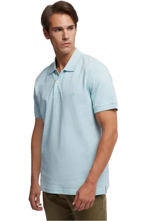 Brooks Brothers Top, Herre, Blå, L, Bomuld, Slim-fit Kortærmet Piqué Polo Shirt