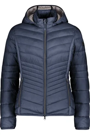 Betty Barclay Jakke, Dame, Blå, S, Uld, Sporty Outdoorjakke med Aftagelig Hætte