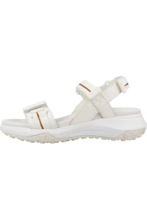 Geox Sko, Dame, Hvid, 39 EU, Uld, Stilfulde flade sandaler med greb