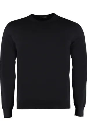 DRUMOHR Strik, Herre, Blå, S, Uld, Merino Uld Crew-Neck Pullover