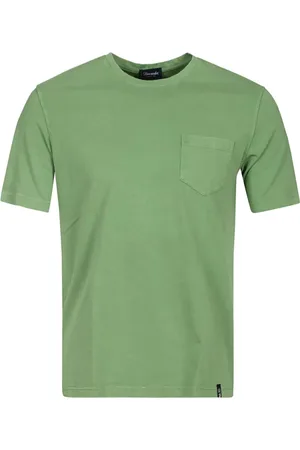 DRUMOHR Top, Herre, Grøn, S, Bomuld, Grøn Bomulds T-shirt med Brystlomme