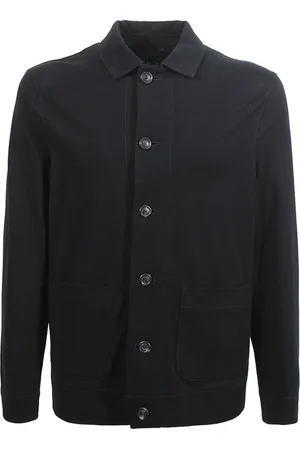 Circolo Jakke, Herre, Sort, XL, Bomuld, Sort knaplukket frakke med lommer