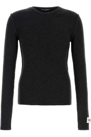 Dolce & Gabbana Strik, Herre, Sort, XL, Uld, Slate Uldblend Sweater