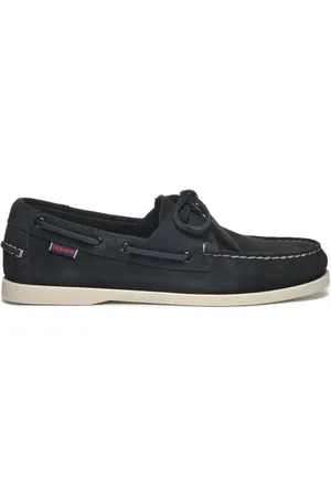 SEBAGO Sko, Herre, Sort, 41 1/2 EU, Elegante Håndsyede Sko i Nautisk Stil