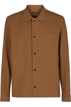 HERNO Jakke, Herre, Brun, 2XL, Teknisk Stof Overshirt med Lommer
