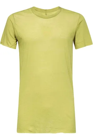 Rick Owens Top, Herre, Grøn, XL, Bomuld, Bomulds T-shirt med Ribkant i Halsen