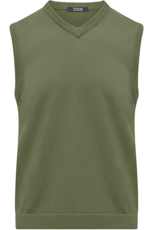 Bomboogie Strik, Herre, Grøn, XL, Bomuld, V-hals vest