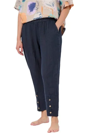 Pont Neuf Bukser, Dame, Blå, XL, Linned, Bonni Navy Linned Ballon Bukser