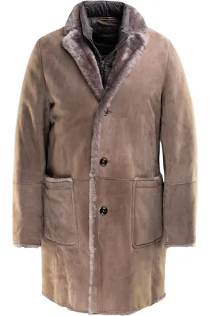MOORER Frakke, Herre, , XL, Suede, Carboni-Me