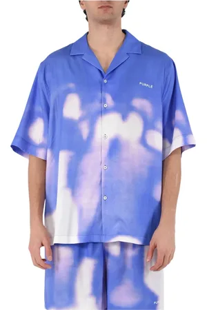 Purple Brand Skjorte, Herre, Blå, XL, Trykt Lyocell Twill Skjorte