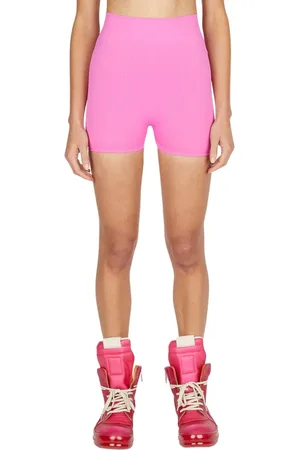Rick Owens Shorts, Dame, Lyserød, XS, Nylon, Stretch Strik Fittede Cykelshorts