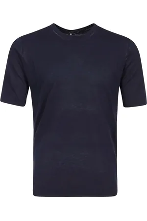 hindustrie Top, Herre, Blå, L, Bomuld, Blå Crewneck Bomuld T-Shirt Lige Pasform