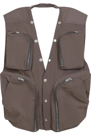 Rick Owens Jakke, Herre, Grå, XL, Bomuld, Dust Cargo Vest