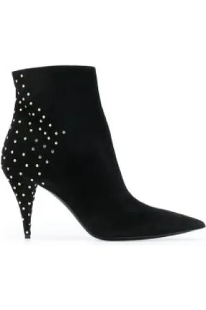 Saint Laurent Sko, Dame, Sort, 36 EU, Læder, Kiki Støvler