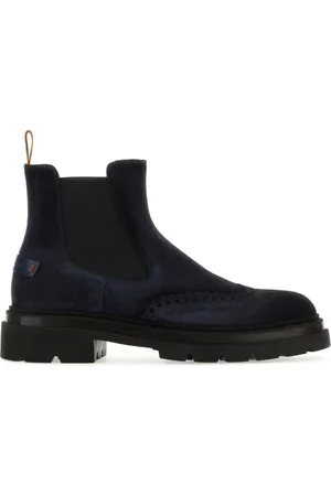 santoni Sko, Herre, Blå, 41 1/2 EU, Navyblå Chelsea Støvler i Ruskind