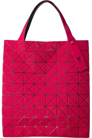 Issey Miyake Taske, Dame, Rød, ONE SIZE, Uld, Signatur Triangulære Fliser Tote Taske
