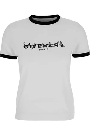Givenchy Top, Dame, Hvid, S, Bomuld, Logo Lettering Crewneck T-Shirt 4G Logo